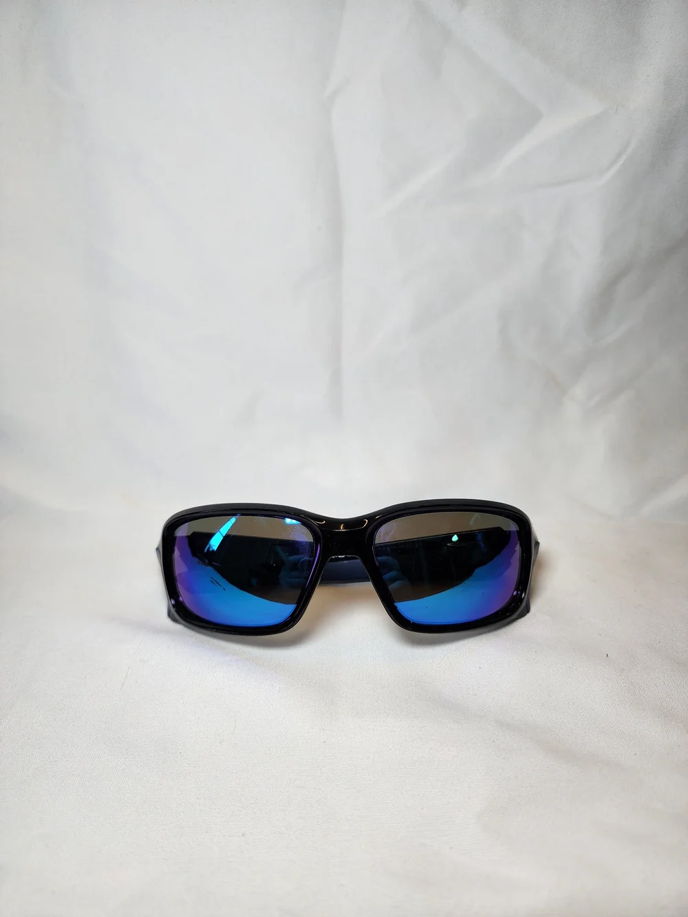 Oakley Black Sunglasses with Blue-Purple Mirrored Lenses
